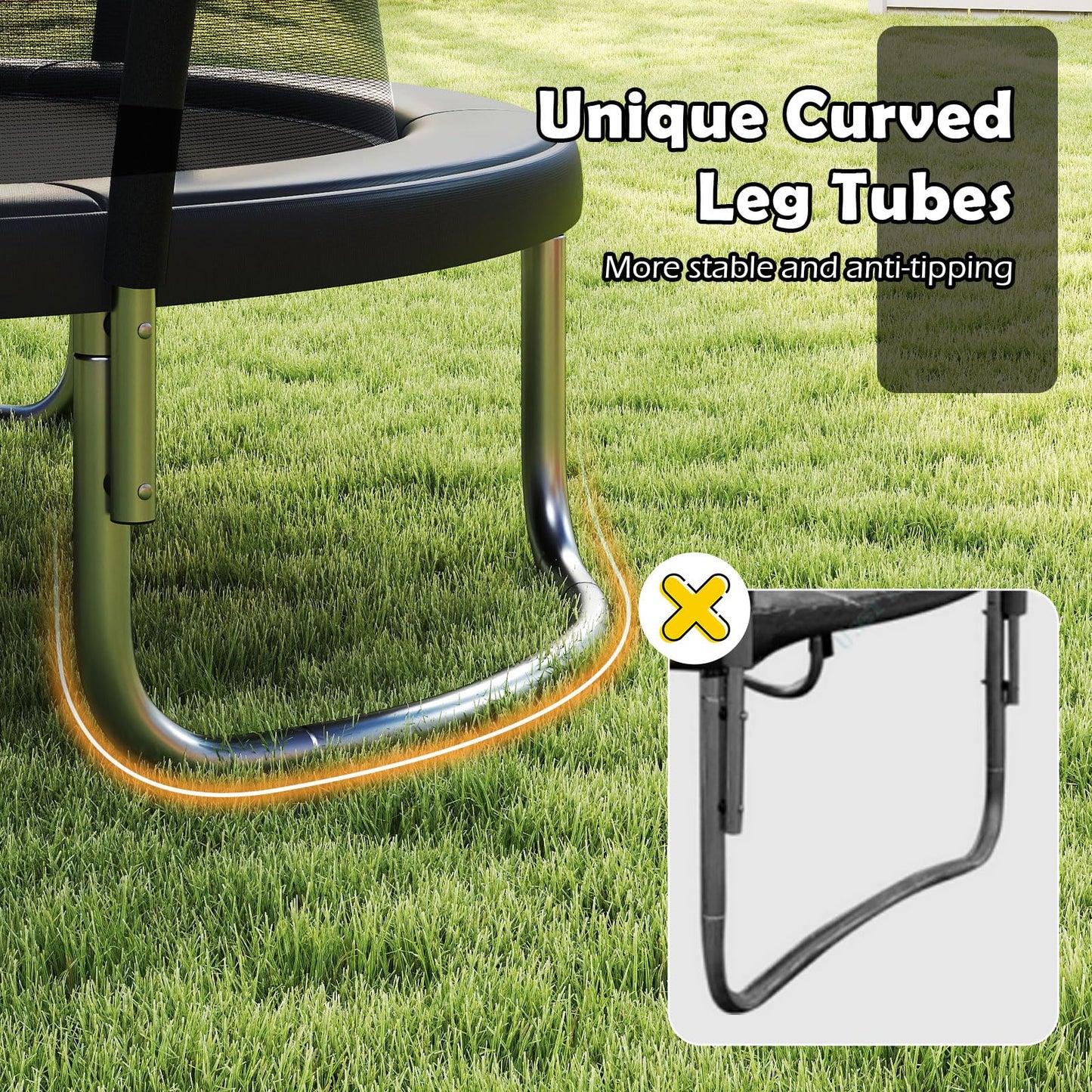 244 cm Trampoline with Safety Enclosure Net and Ladder