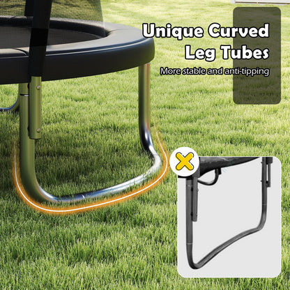 244 cm Trampoline with Safety Enclosure Net and Ladder