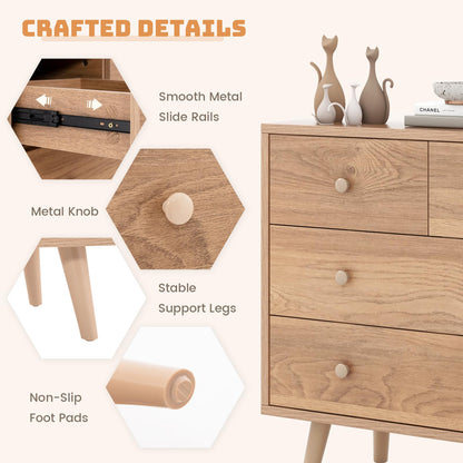 4-Drawer Dresser Modern Storage Chest Cabinet with Handles