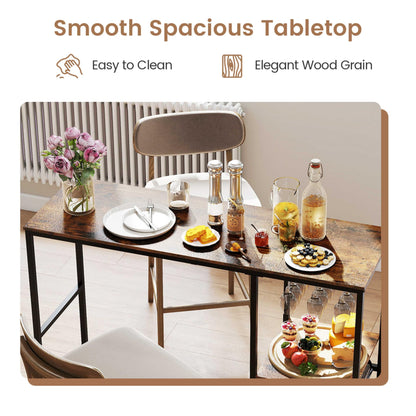 Metal Frame Kitchen Table with Storage Shelves