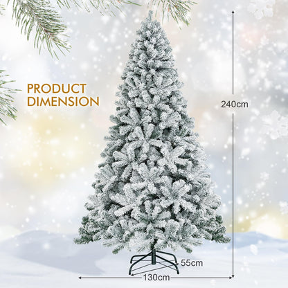 180/240 cm Snow Flocked Artificial Christmas Tree with 600/1010 Tips