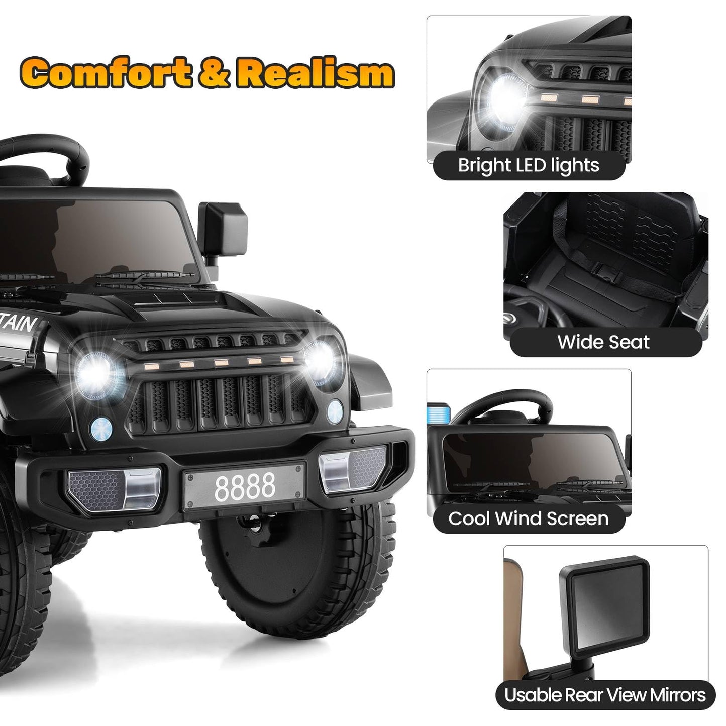 12V Kids Ride on Car with Soft Start and Battery Powered