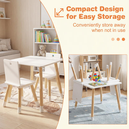 Kids Table and Chair Set, Children Activity Table with 2 Chairs