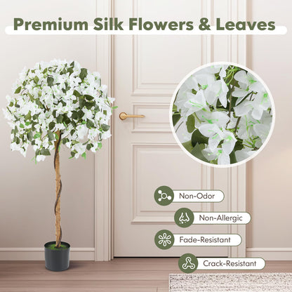 130cm Artificial Azalea Tree with 576 Flowers 288 Leaves and Wood Trunk