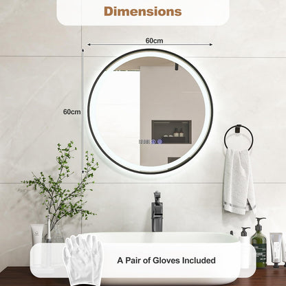 Lighted Bathroom Mirror with 3 Color LED Light Memory Function