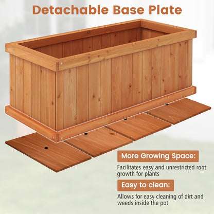 Wooden Garden Planter, Heavy Duty Rectangular Trough Box