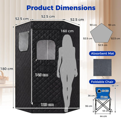 Portable Infrared Sauna Steam, Full Body Sauna Tent Steam Room with 3/4 Heaters