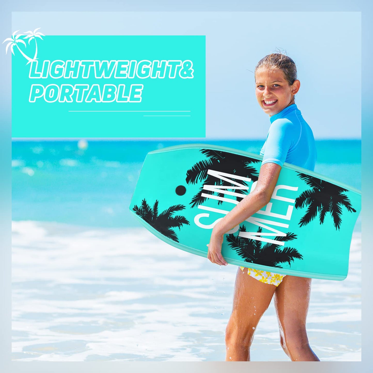 37'' Bodyboard, Lightweight Body Board with EPS Core, XPE Deck