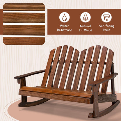 2 Person Outdoor Rocking Adirondack Chair Bench for Kids