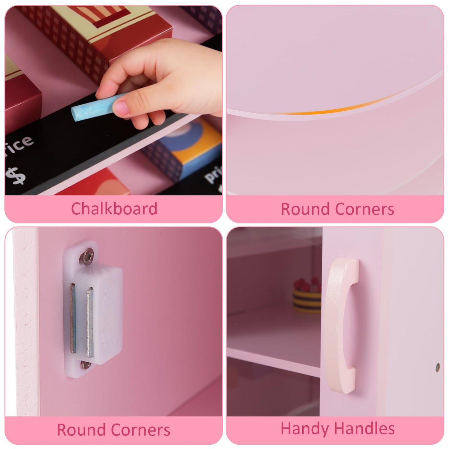 Kids Wooden Grocery Store Supermarket Play Toy Set