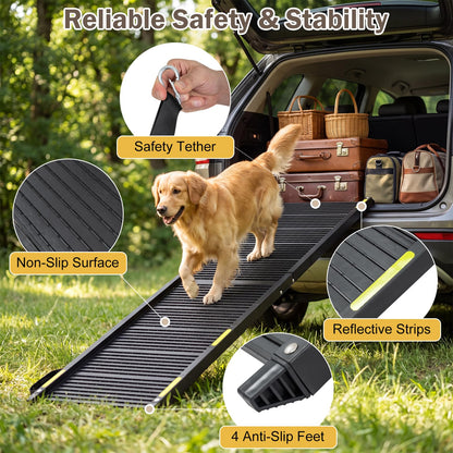 Foldable Dog Ramp, Portable Pet Car Stair with Non-Slip Surface