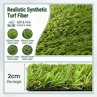 GiantexUK 5M x 1M Artificial Grass, 7/20 mm Pile Height Fake Grass Turf