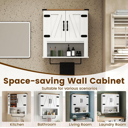 Bathroom Wall Cabinet, Farmhouse Over-The-Toilet Storage Cupboard