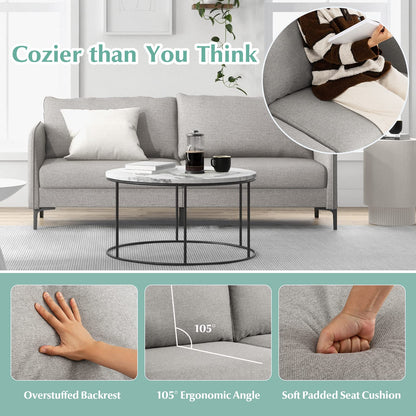 Modern Loveseat 3-Seater Upholstered Sofa with Washable Cushion Covers