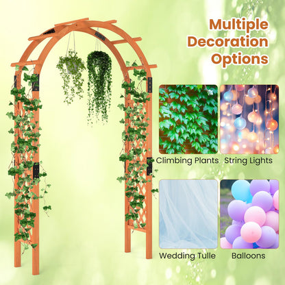 235 cm Wooden Garden Arbor Solid Wood Trellis for Climbing Plants