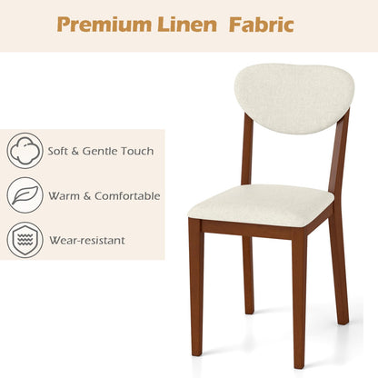Set of 2 Sherpa Dining Chairs with Rubber Wood Legs