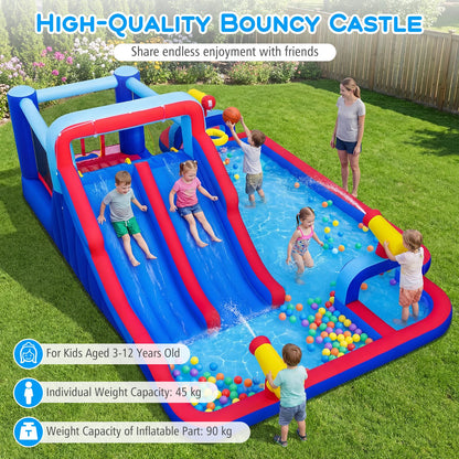 5 in 1 Mega Kids Bouncy Castle with Dual Slides