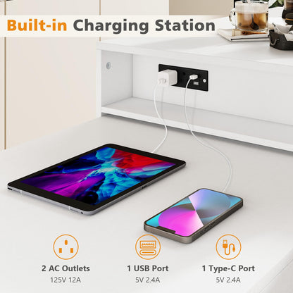 180cm Kitchen Island on Wheels with Extendable Table & Power Outlet