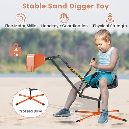 Children Construction Excavator with 2-Handed Controls & 360° Rotatable Function