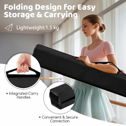 210 CM Folding Balance Beam with Removable Suede Cover and Non-slip Bottom