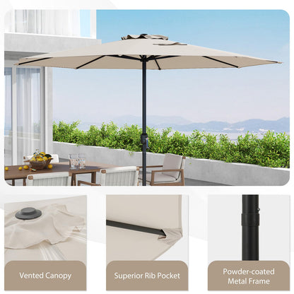 3.5M Water-resistant Patio Umbrella with Crank Handle