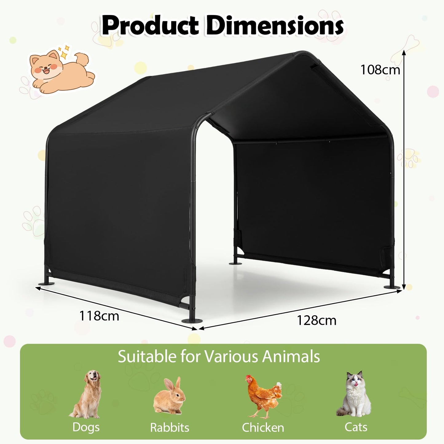 Dog Shade Shelter, Portable Outdoor Dog Tent