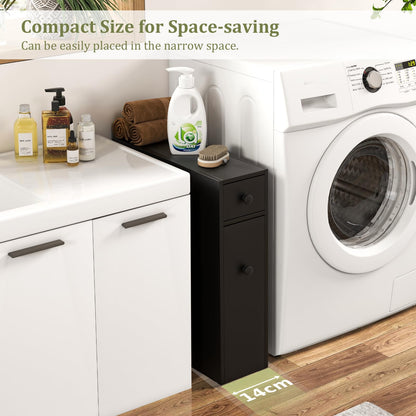 Slim Storage Cabinet with Slide-out Drawers and Flip open Top Cover