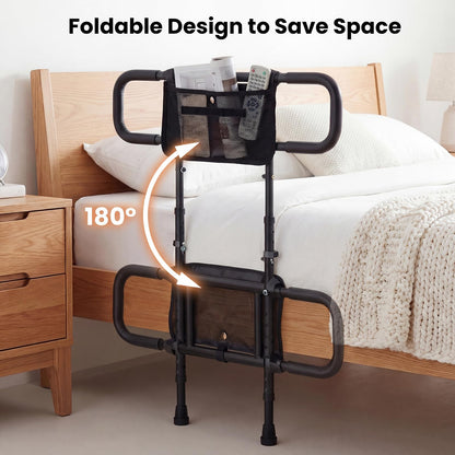 Bed Rails for Elderly Adults, Foldable Safety Bed Assist Rail Bedside Handrail Bar
