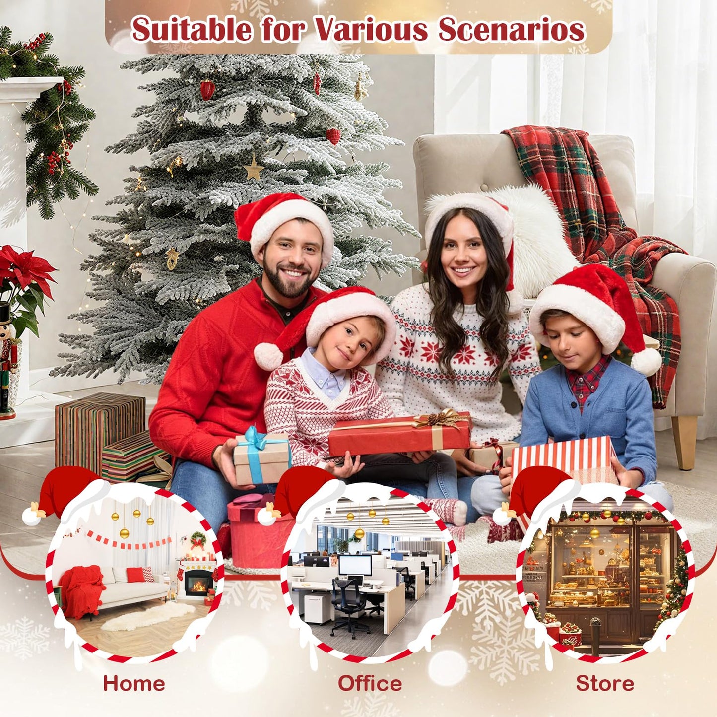 190CM Artificial Christmas Tree Hinged Holiday Tree with Lush Branch Tips