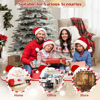 190CM Artificial Christmas Tree Hinged Holiday Tree with Lush Branch Tips