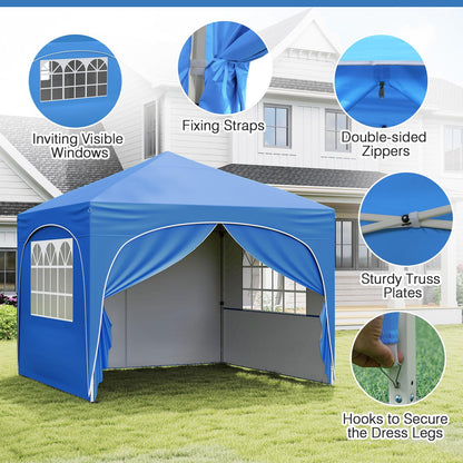Outdoor Foldable Canopy Tent with 4 Removable Sidewall