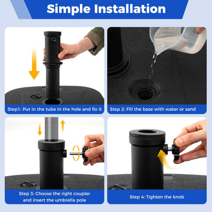 Fillable Base Weight, 27kg Water or Sand Filled Patio Parasol Umbrella Stand