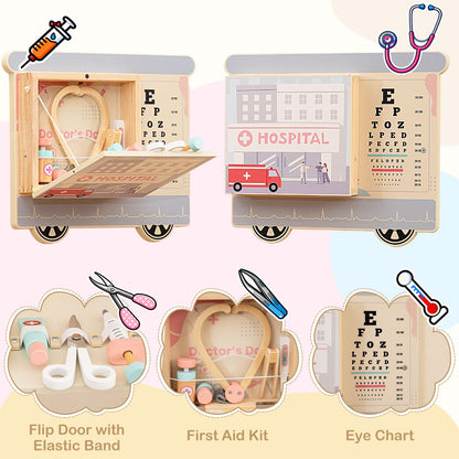 Train Activity Wall Busy Board, Wooden Sensory Wall Panel with Vanity