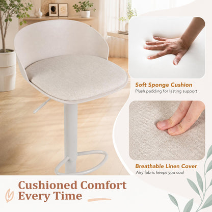 Swivel Bar Stools with Linen Seat