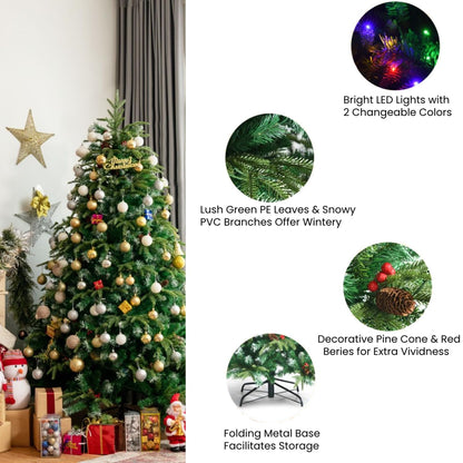 150/180/210 CM Artificial Christmas Tree with LED Lights and Tips