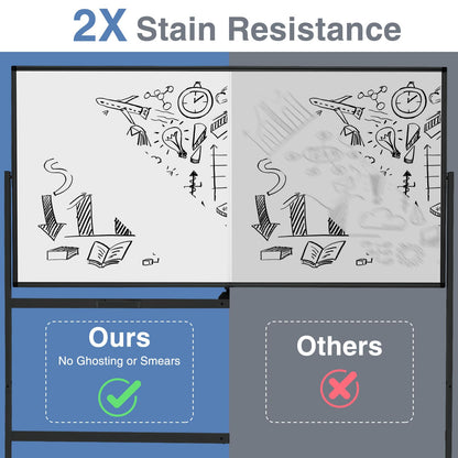 Rolling Whiteboard on Wheels with Stand and Aluminum Alloy Frame