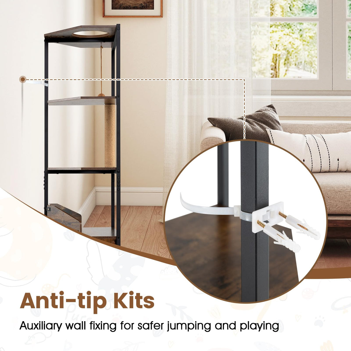Cat Tree, 156cm Tall Modern Kitten Climbing Tower with Condo