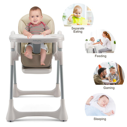 Baby High Chair Foldable Infant Dining Chair with Wheels