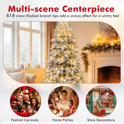 Pre-Lit Artificial Christmas Tree with Mixed Branch Tips