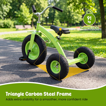 Kids Tricycle ( 84 x 55 x 68-77cm, without Storage Basket) | Carbon Steel Toddler Trike with Inflatable Rubber Tires