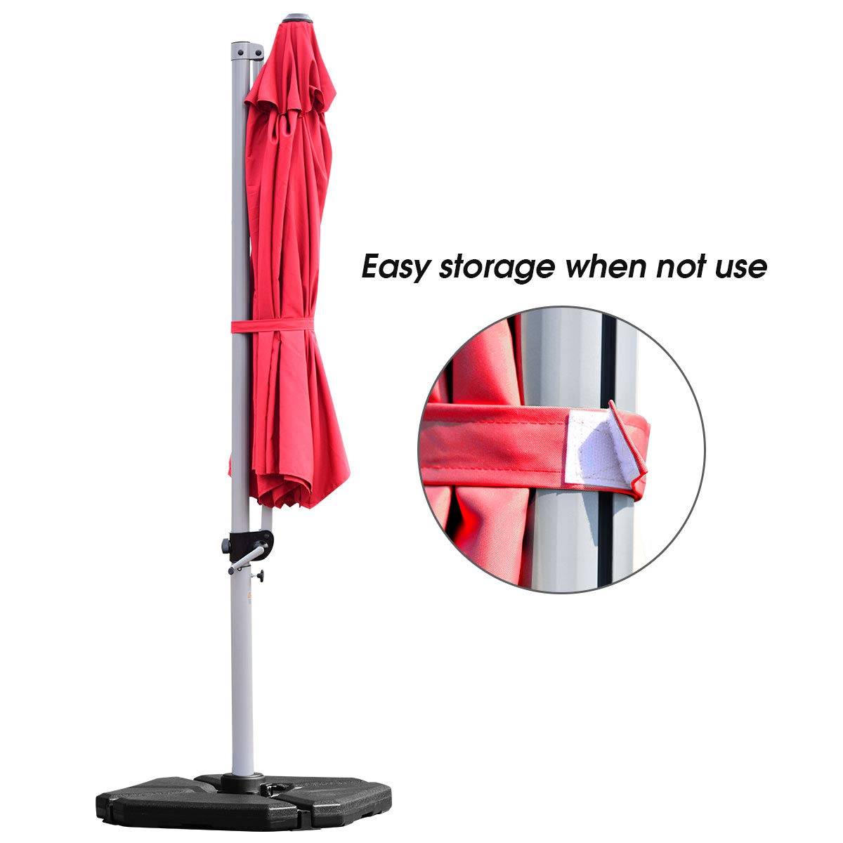3.3m Patio Cantilever Umbrella with Tilting Adjustment and Cross base