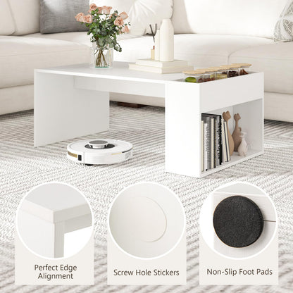 Coffee Table 85cm Coffee Table with Double Layer Storage Space