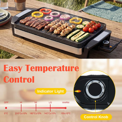 Reversible Grill Griddle 1500W, 2-in-1 Dual Sided Electric Grill