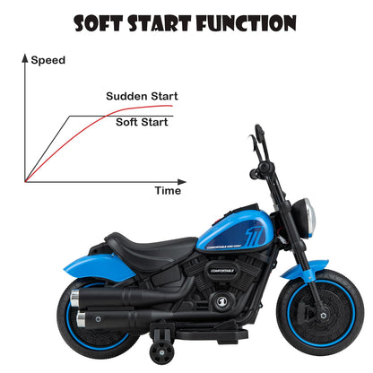 6V Kids Ride On Motorcycle with Training Wheels and Headlight for Toddlers