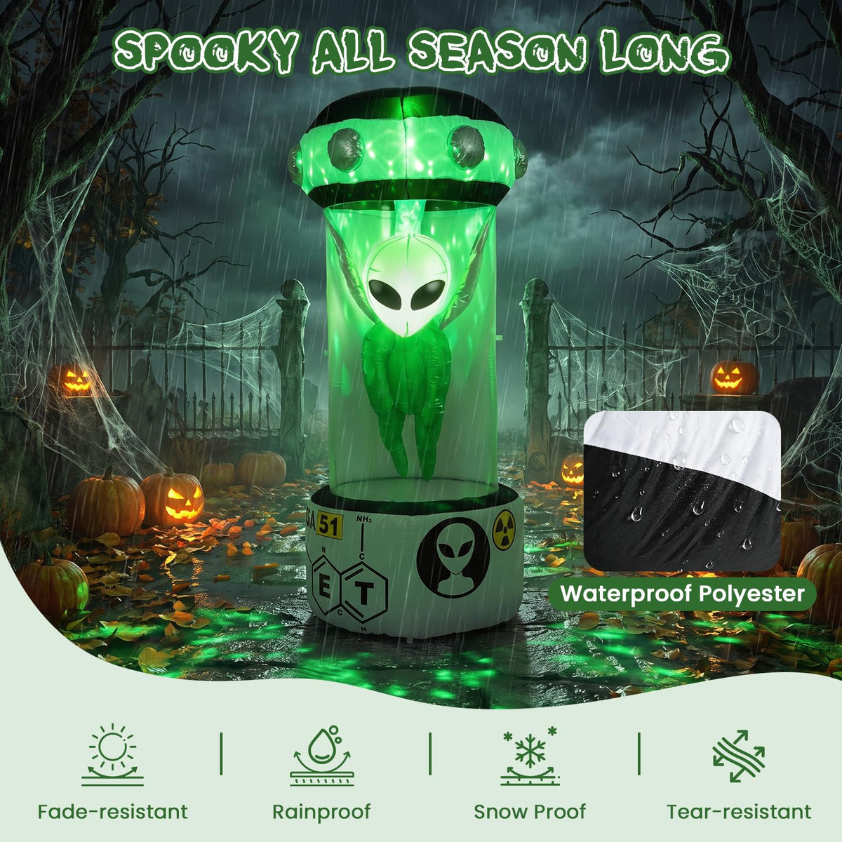7.4 FT/225 CM Halloween Inflatable Alien