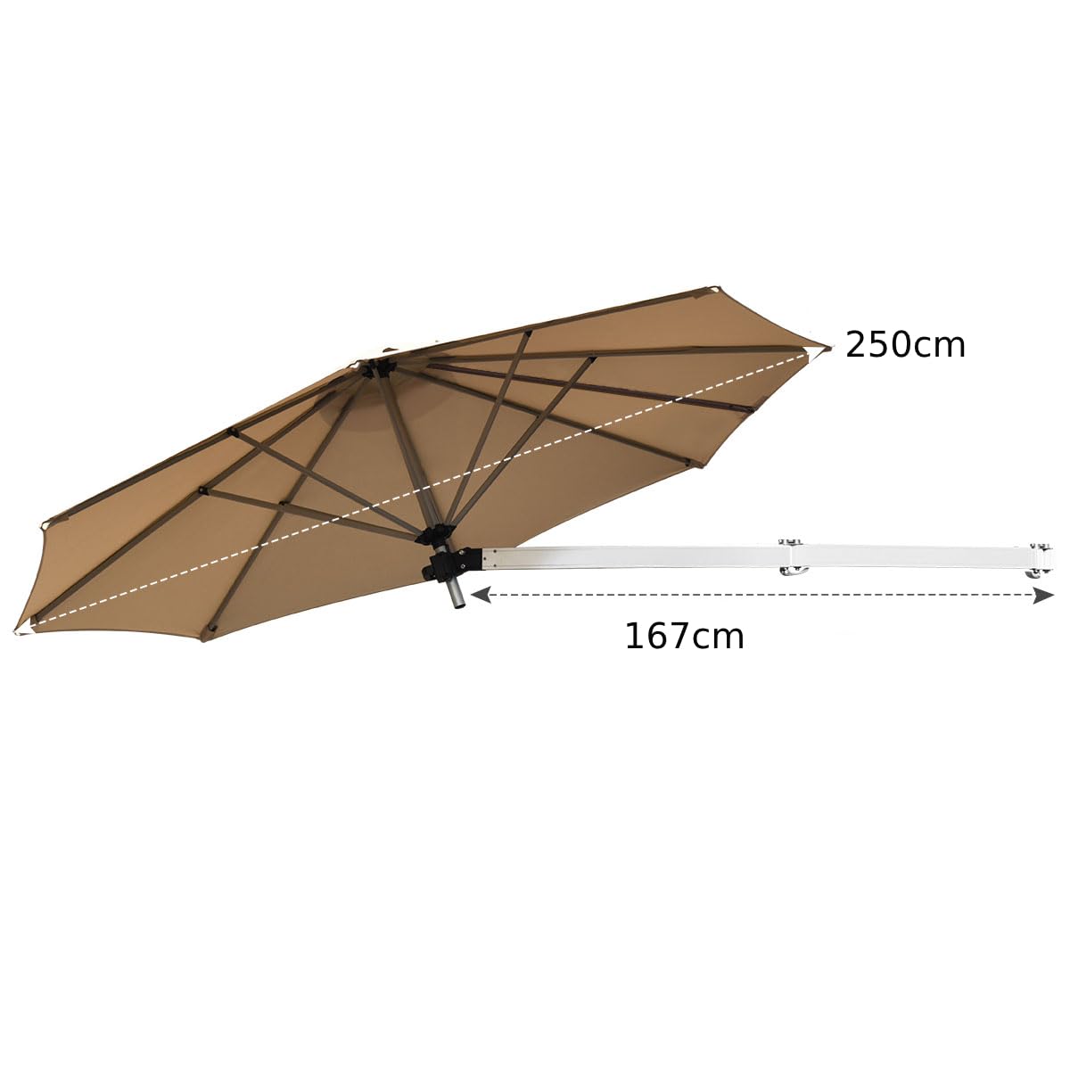 Outdoor Tilting Sunshade Umbrella with Large Shading Area