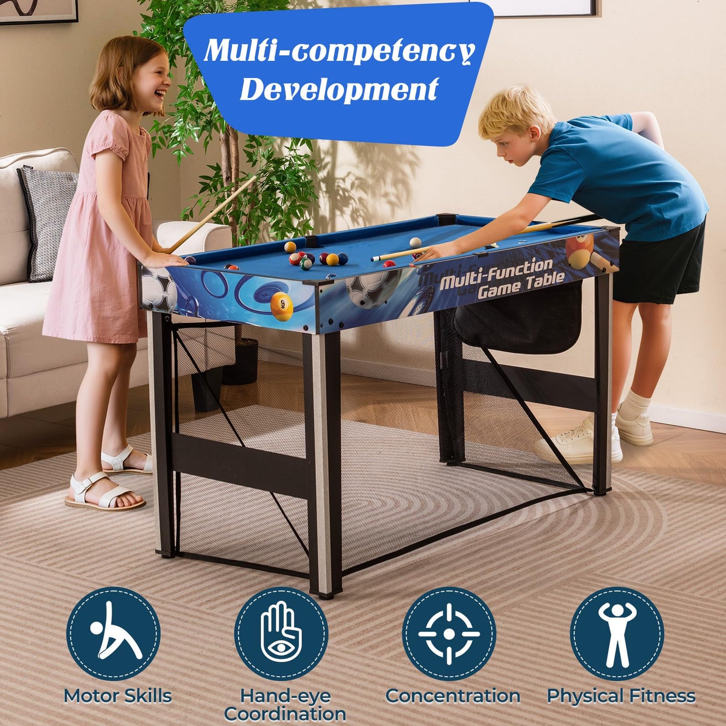 10-in-1 Multi-Sports Games Table, Combo Tables with Table Tennis, Basketball, Soccer, Hockey, Billiard, Archery, Shooting, Darts