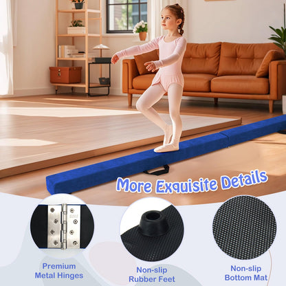 8 FT Folding Gymnastic Beam with Anti-slip Base for Toddler