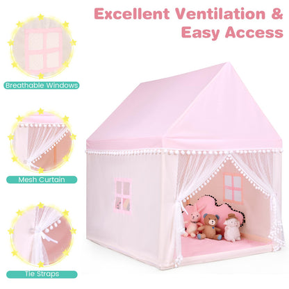 Children's Wooden Frame Playhouse Tent with Mat