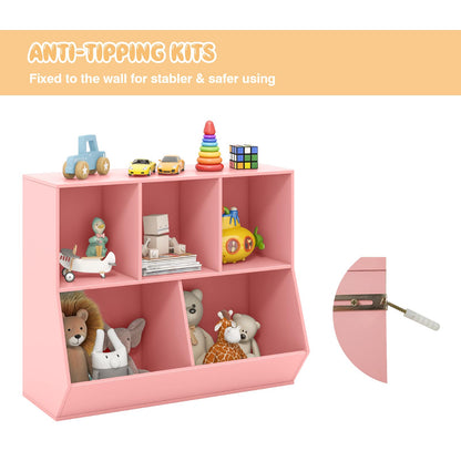 5-Cube Kids Toy Storage Organizer with Anti-Tipping Kits